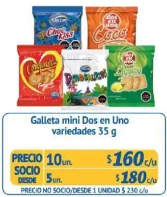 Alvi Galleta Mini Dos en Uno 5un x 35g oferta