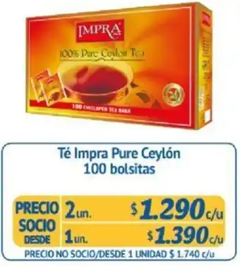 Alvi Té Impra Pure Ceylón 1un x 100 Bolsitas oferta