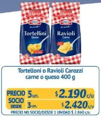 Alvi Tortelloni o Ravioli Carozzi Carne o Queso 3un x 400g oferta