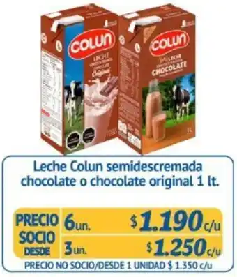 Alvi Leche Colun Semidescremada Chocolate o Chocolate Original 3un. x 1lt oferta