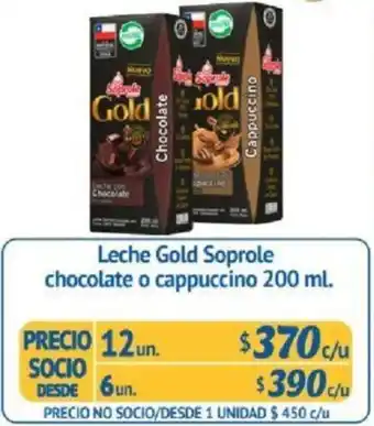 Alvi Leche Gold Soprole Chocolate o Cappuccino 6un x 200ml oferta