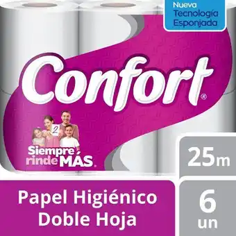 Super Bodega a Cuenta Papel higiénico confort doble hoja 25mts 6u confort oferta