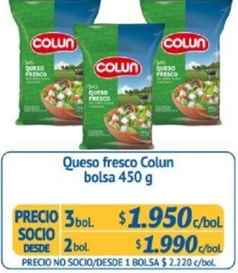 Alvi Queso Fresco Colun Bolsa 2bol x 450g oferta