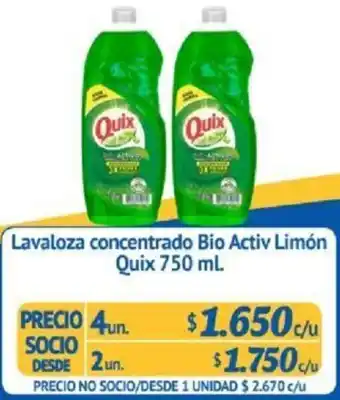 Alvi Lavaloza Concentrado Bio Activ Limón Quiz 2un x 750ml oferta