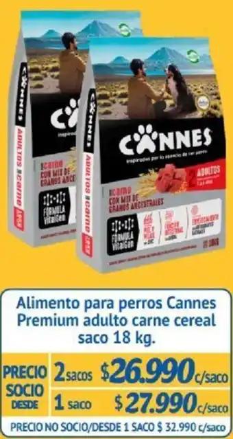 Alvi Alimento para Perros Cannes Premium Adulto Carne Cereal 1saco x 18kg oferta