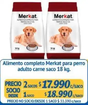 Alvi Alimento Completo Merkat para Perro Adulto Carne Saco 1saco x 18kg oferta