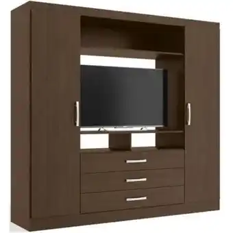 Linio Closet 3 cajones 2 puertas café oscuro 46" oferta