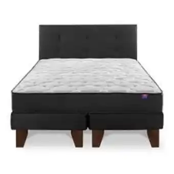 Abcdin Cama europea flex 2 plazas therapedic plus 150x200 cm + respaldo royal negro oferta