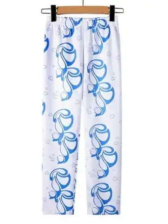 Shein Niñas pantalones con estampado de corazón de cintura elástica oferta