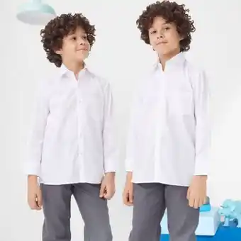 Linio Holley camisa escolar,pack 2 unidades, 65% poliester 35% algodón,cuello y puños fusionado , color blanco, 1 bolsillo al frent oferta