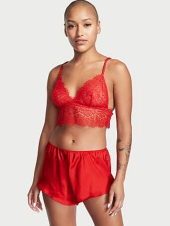 Victoria's Secret Floral lace cami top satin shortie set oferta