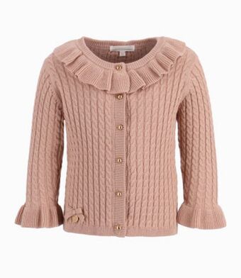 Limonada Chaleco bebé niña tejido con vuelos beige oferta