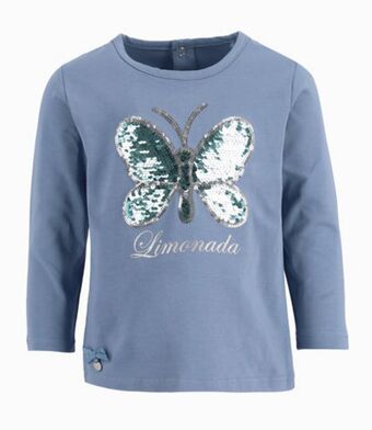 Limonada Polera bebé niña con mariposa celeste oferta