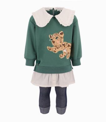Limonada Conjunto bebé niña con leopardo verde oferta