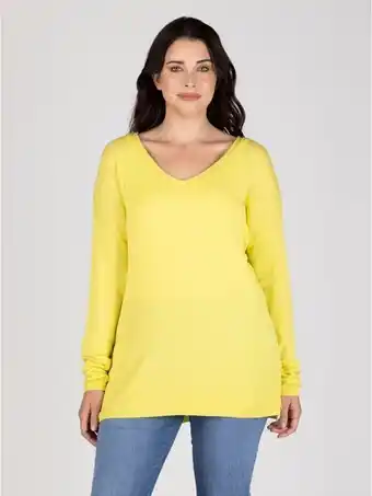 Lineatre Sweater cuello en v amarillo lineatre oferta