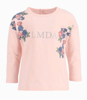Limonada Polera bebé niña con flores. rosado oferta