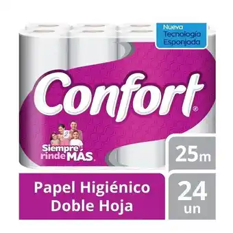 Supermercado El Trébol Papel higiénico confort doble hoja 24 rollos 25 mts oferta