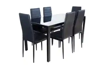 Falabella Comedor 6 sillas color negro vidrio oferta