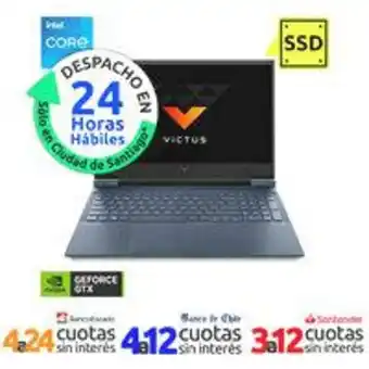 PC Factory Notebooks gamer victus intel i5-11400h nvidia gtx 1650 4gb 16.1" fhd 60hz 8gb ram 512gb ssd windows 11 16-d0511la performance oferta
