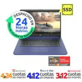 Notebook 14" fhd ryzen 3 5300u 8gb 256gb ssd windows 11 indigo blue 14-fq1008la