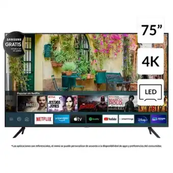 Falabella Led 75" au7000 4k uhd smart tv oferta