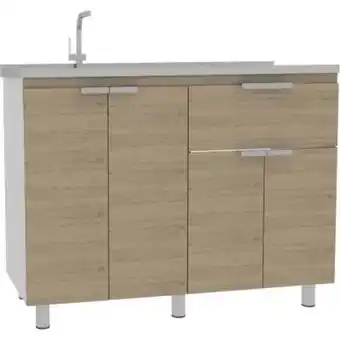 Falabella Set mueble inferior + mueble superior + isla de cocina rovere/blanco oferta