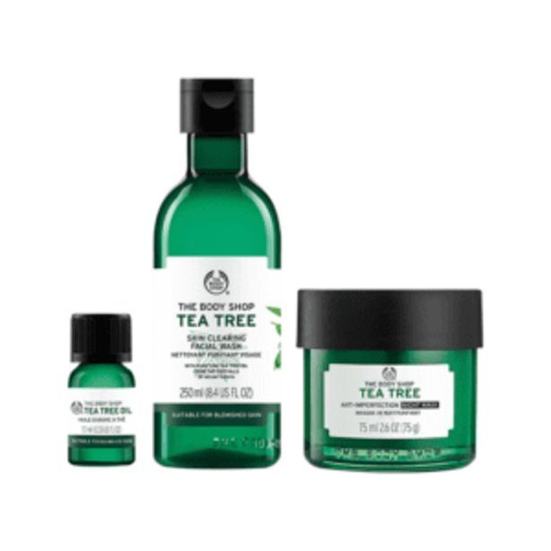 The Body Shop Set 1:  rutina tea tree para piel grasa oferta