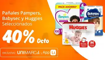 Unimarc Pañales Pampers, Babysec Y Huggies oferta