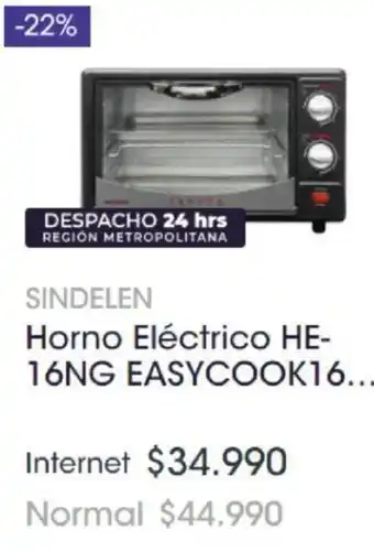 Abcdin Sindelen Horno Eléctrico He-16NG Easycook 16 oferta
