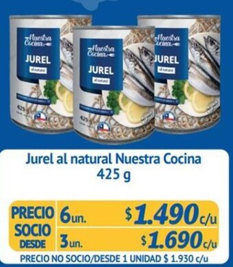 Alvi Jurel al Natural Nuestra Cocina 3un x 425g oferta