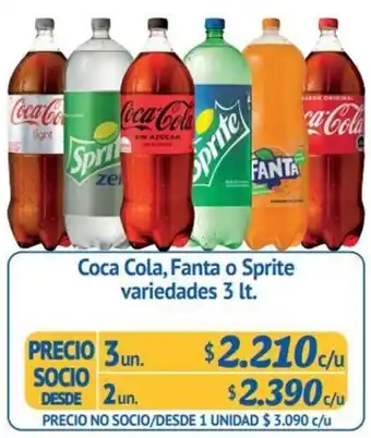 Alvi Coca Cola, Fanta o Sprite VAriedades 2un x 3L oferta