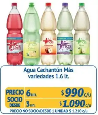 Alvi Agua Cachantún Más Variedades 3un x 1,6lt oferta