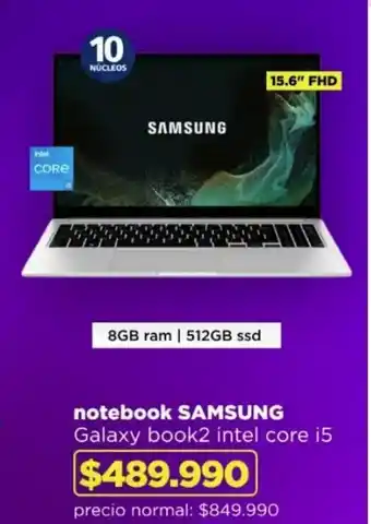 Ripley Notebook SAMSUNG Galaxy Intel Core i5 8GB RAM | 512GB SSD oferta
