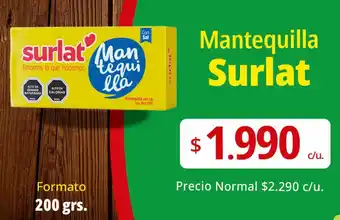 Supermercado El Trébol Mantequilla SURLAT formato 200g oferta