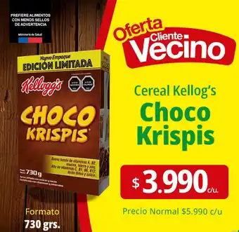 Supermercado El Trébol Cereal Kellog's CHOCO KRISPIS 730g oferta