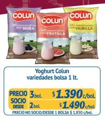 Alvi Yoghurt Colun variedades bolsa 2 bol. x 1lt oferta