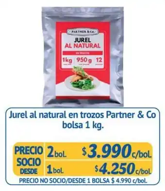 Alvi Jurel al Natural en Trozos Partner & Co. 1 bol. x 1kg oferta
