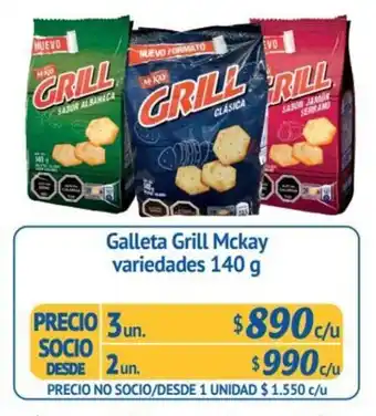 Alvi Galleta Grill McKay variedades 2 un x 140g oferta