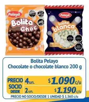 Bolita Pelayo Chocolate o Chocolate Blanco 2 un x 200g