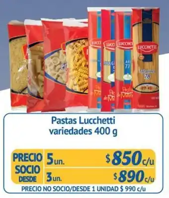 Alvi Pastas Lucchetti variedades 3 un x 400g oferta