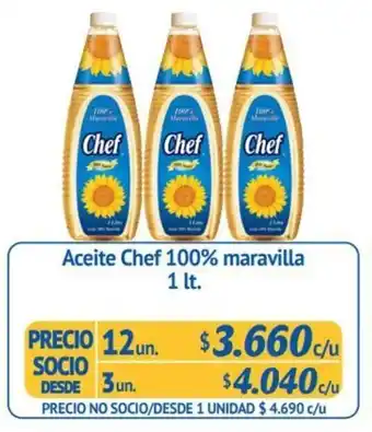 Alvi Aceite Chef 100% Maravilla 3 un x 1lt oferta