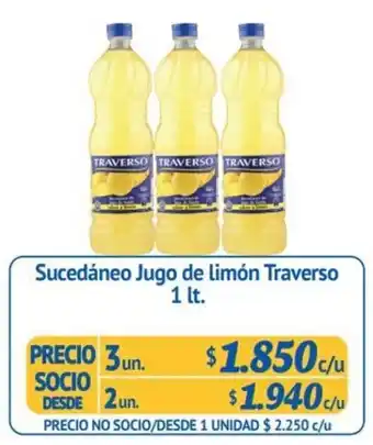 Alvi Sucadáneo Jugo de Limón Traverso 2 un x 1lt oferta