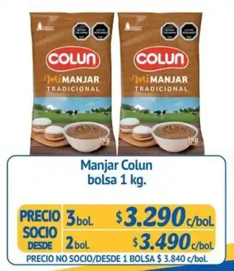 Alvi Manjar Colun 2 bol x 1kg oferta