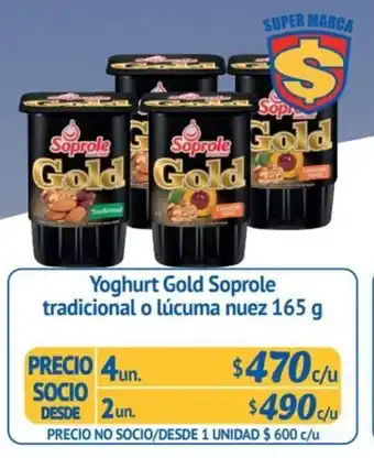 Alvi Yoghurt Gold Soprole Tradicional o Lúcuma Nuez 2 un x 165g oferta