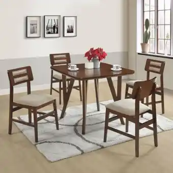 Linio Comedor lucca 4 sillas cerezo-beige oferta