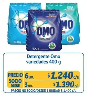 Alvi Detergente Omo variedades 3 un x 400g oferta