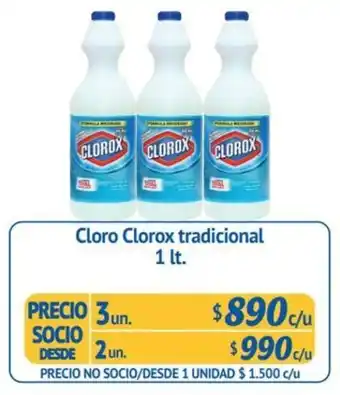Alvi Cloro Clorox Tradicional 2 un x 1lt oferta