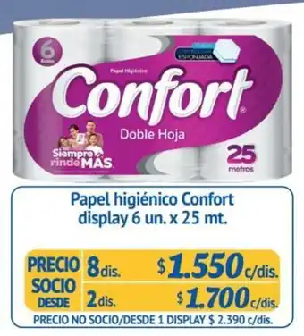Alvi Papel Higiénico Confort 2 dis x 6 un x 25m oferta
