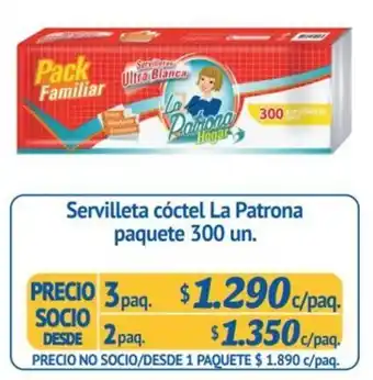 Alvi Servilleta Cóctel La Patrona 2 paq. x 300 un. oferta