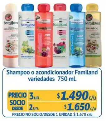 Alvi Shampoo o Acondicionador Familand variedades 2 un x 750ml oferta